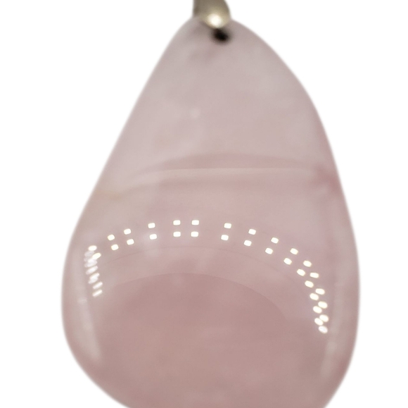 Pink Rose Quartz Teardrop Pendant - Picture 7 of 9